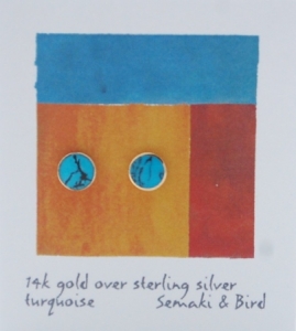 Turquoise Gold Circles - Abstracts