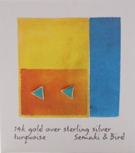 Turquoise Triangles - gold