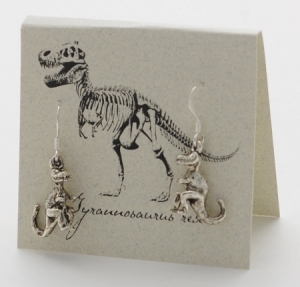 T. Rex Earrings french wire earrings - silver