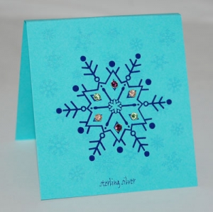 Multi-Posts snowflake - peach, peridot, amethyst
