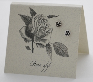 Petite Rose Natural History Earrings - silver