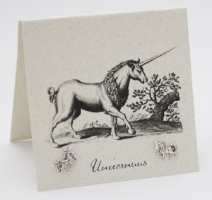 Unicorn Natural History Earrings - silver