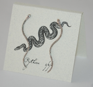 Snake Natural History Earrings - silver