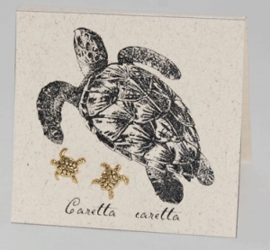 Loggerhead Sea Turtle Earrings - gold