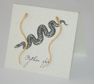 Snake Natural History Earrings large - gold