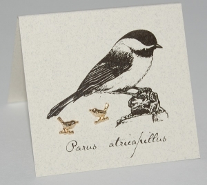 Chickadee Natural History Earrings - gold