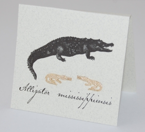 Alligator Natural History Earrings - gold