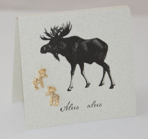 Moose Natural History Earrings - gold