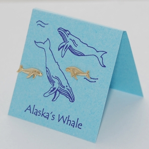 Alaska Whale Earrings - gold