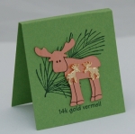 Moose Earrings with Button - gold