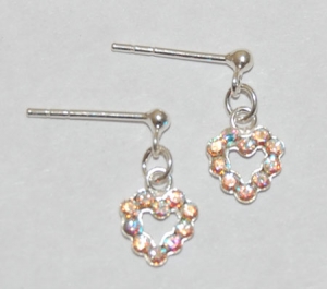 Heart Dangle Earrings - aurora