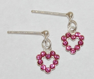 Heart Dangle Earrings - rose