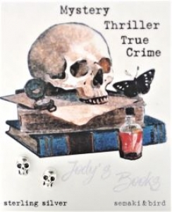Skull Book Lovers studs- sterling silver