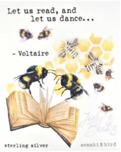 Bee Book Lovers Studs-sterling silver