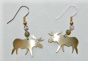 Moose Earrings - brass