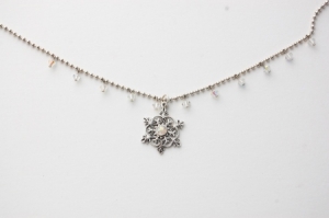 Snowflake Necklace - aurora borealis