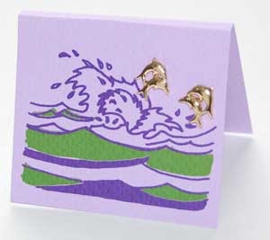 Double Dolphin Earrings - gold