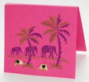 Elephant Earrings - gold & onyx