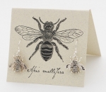 Bee french wire earrings - silver