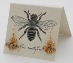 Bee french wire earrings - gold