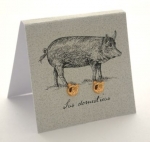 Pig Natural History Earrings - gold